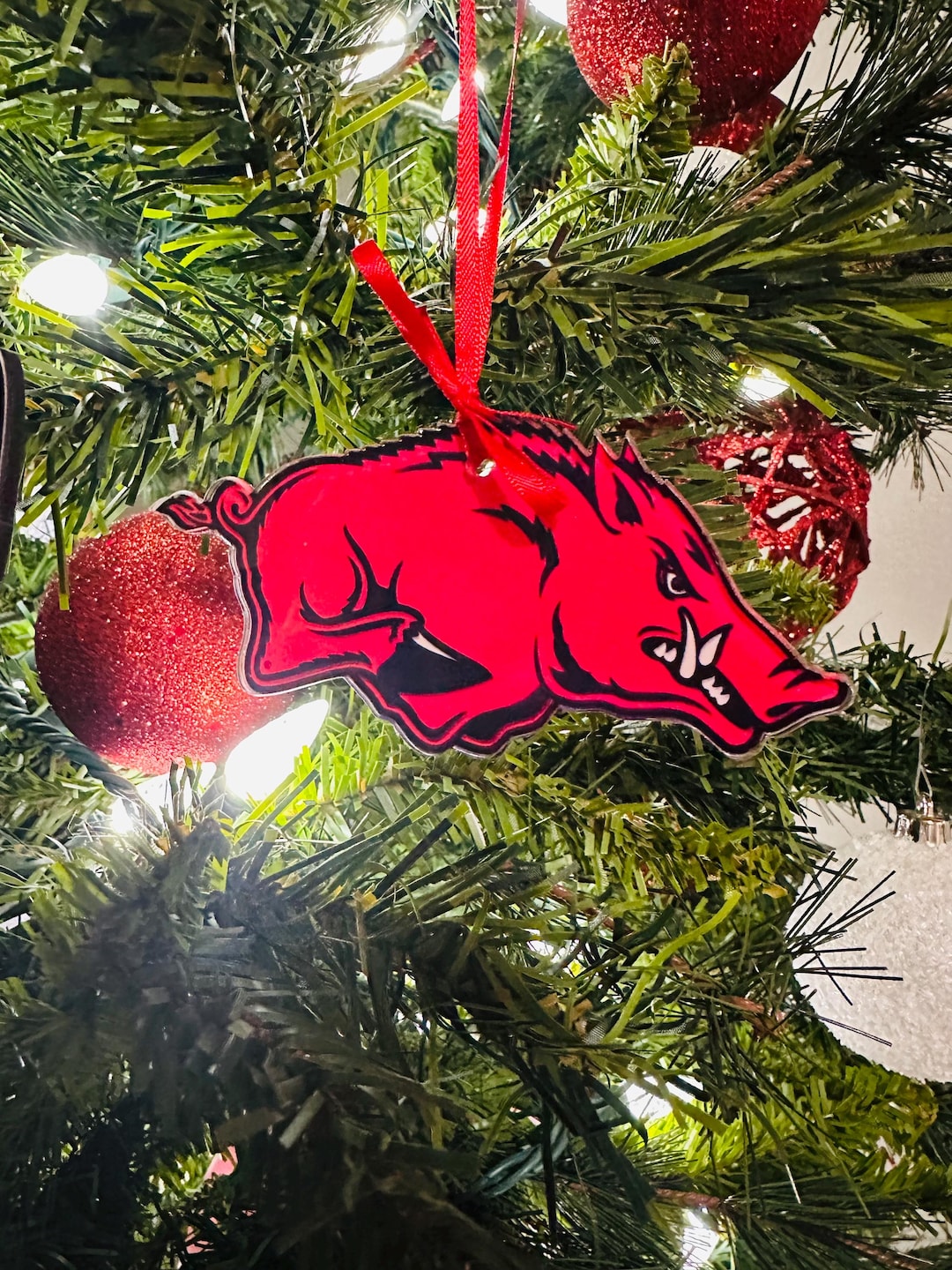 Arkansas Razorback Ornament , Hog Ornament, Holiday Decor - Etsy
