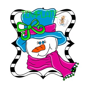 Laser ready Snowman template, door hanger template, digital download, laser ready svg