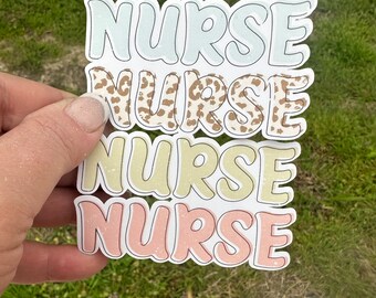 RN Multi Colored Nurse Stacked Sticker, Nurse Sticker, Nurse Laptop Sticker, Planner Sticker, Nurse Coffee Sticker