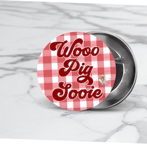 Wooo Pig Game Day Button: UARK College Football Accessories