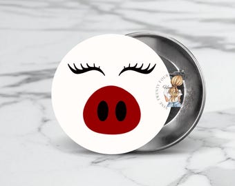 Schweinegesicht Spieltag Button: College Football Accessoires