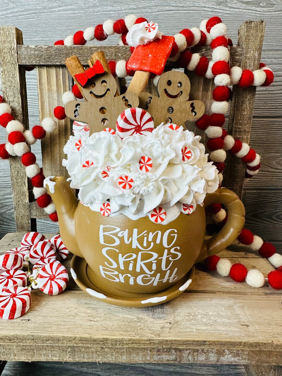 Christmas Gingerbread, Gingerbread Teapot, Gingerbread Decor, Christmas