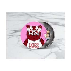 Hogs inspired  Game day buttons, college game day, football accessories, football game, buttons for college game