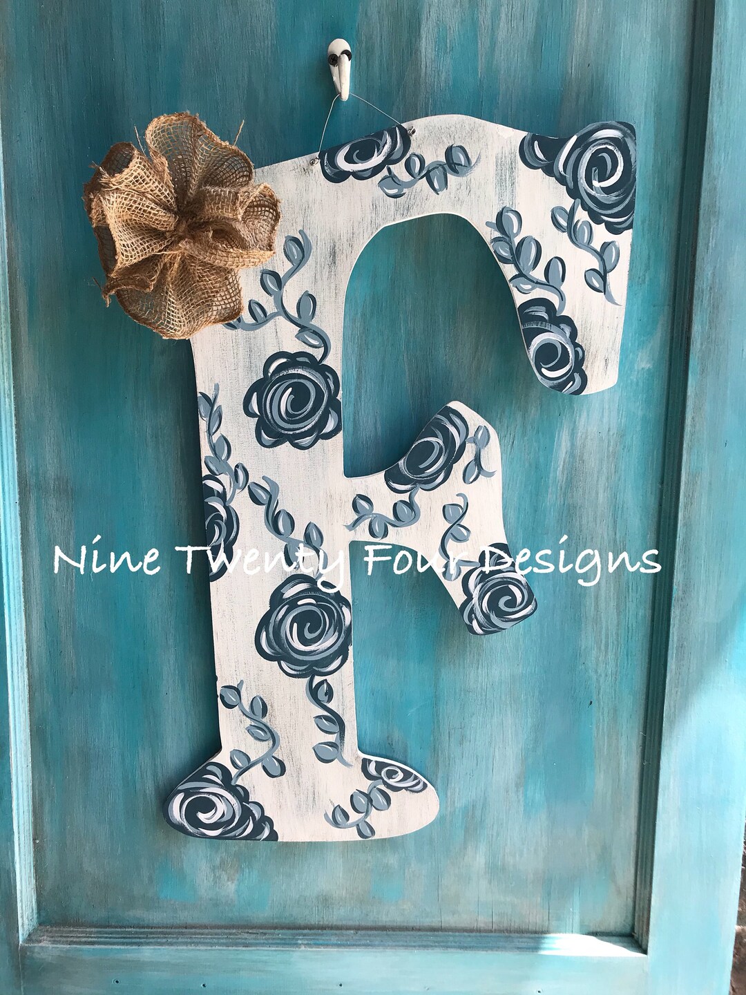 Letter Door Hanger Personalized Door Hanger Painted Letted Etsy
