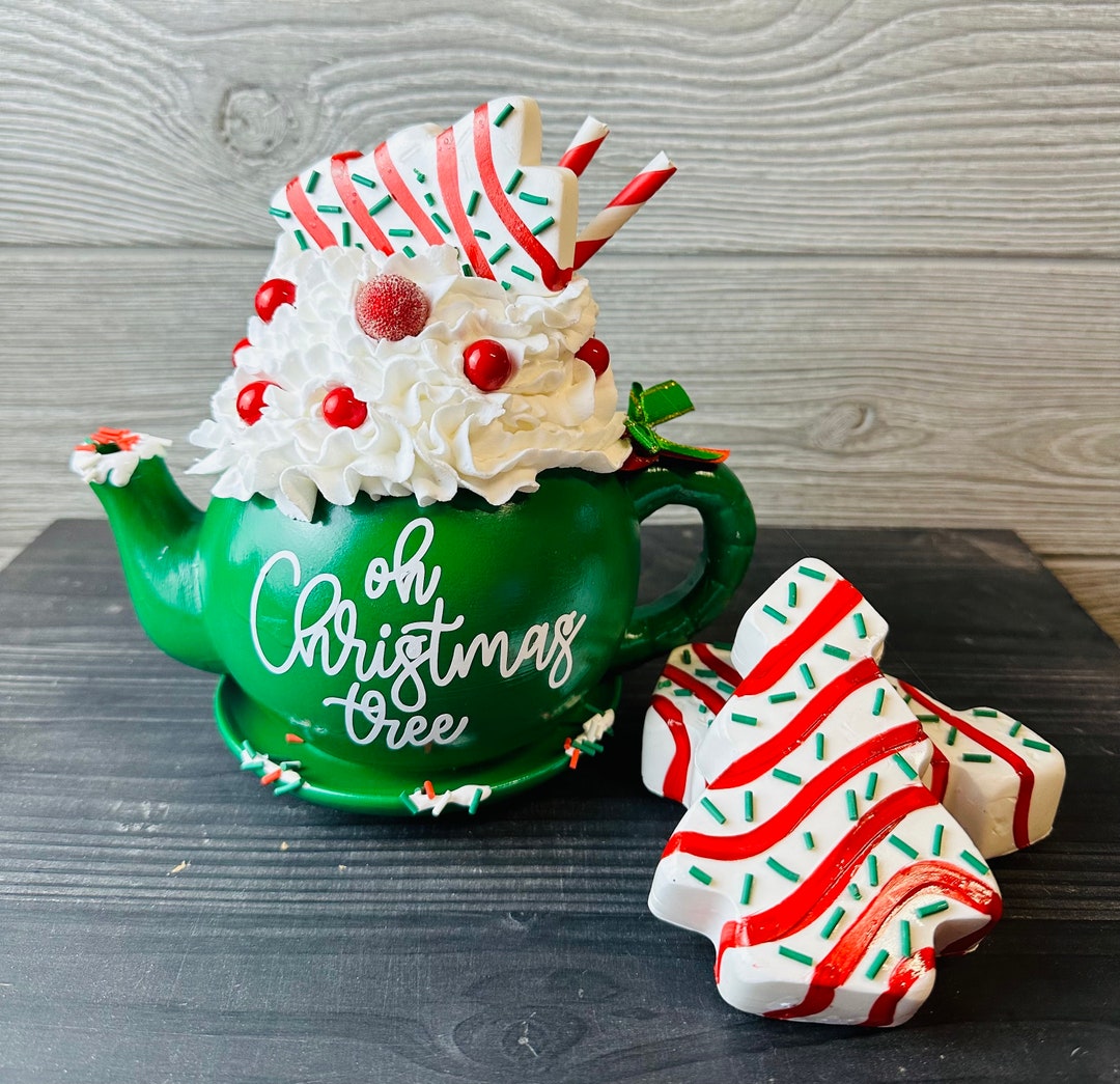 Oh Christmas Tree Teapot, Tree Cake Tiered Tray, Teapot, Hot Cocoa