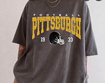Comfort Colors® Pittsburgh Football Shirt, Vintage Game Day Tee, Retro Football Fan T-Shirt, Pittsburgh Sports Gift, Classic Graphic Tee
