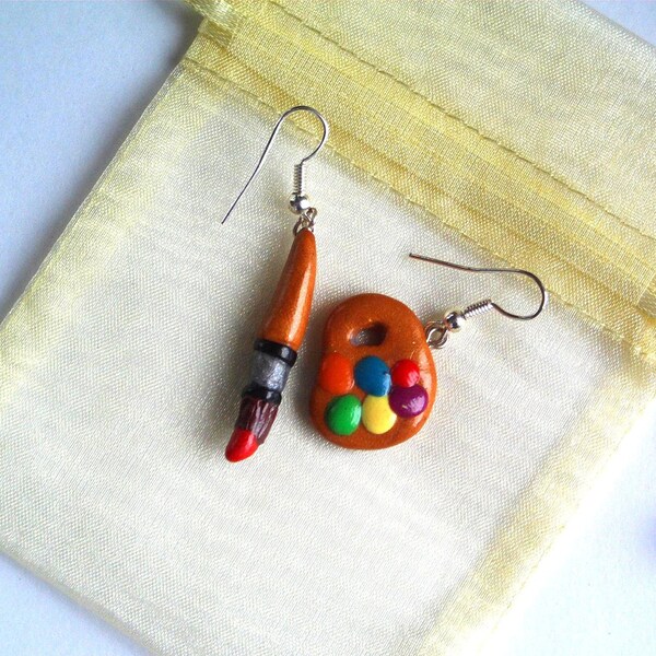Perfect Pair Paintbrush and Palette Earrings