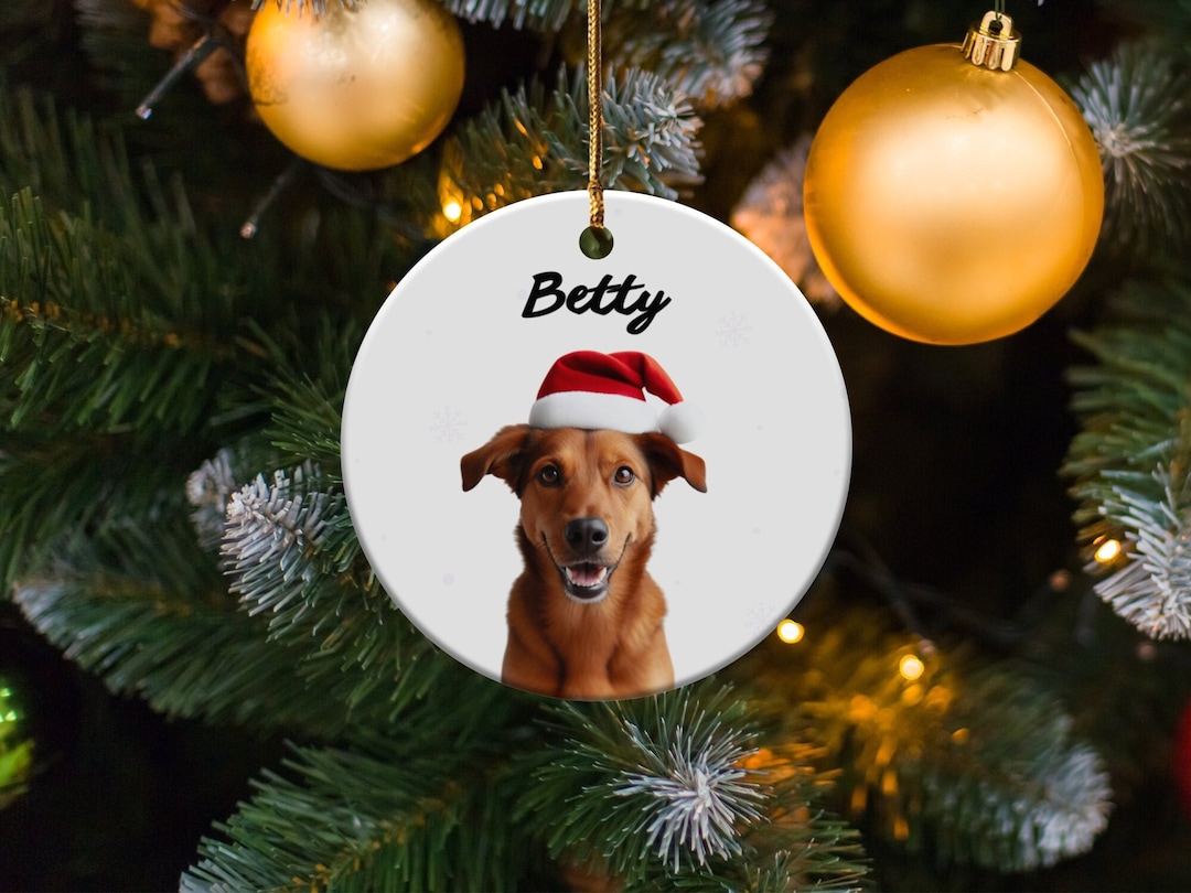 Ceramic Christmas Ornament, Dogs Christmas Ornament, Personalized