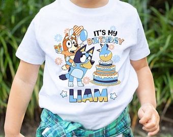 Personalized Bluey Birthday Shirt | Bluey Family Matching Shirts  | Bluey Toddler Shirt| Bluey Bingo Shirt | Custom Bluey Birthday Shirt