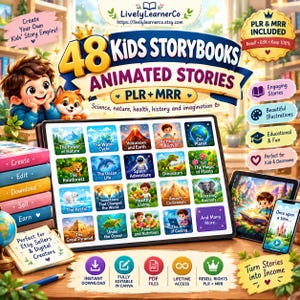 48 Kids Stories Bundle |Animated  stories| Interactive Bedtime Tales (Digital Download)