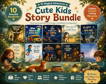 10 Children's Storybooks Bundle, Kids Bedtime Stories Printable, Digital Picture Book Pack