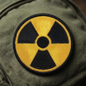 Radioactive Hazard Symbol Patch Iron On Embroidered Yellow Black Caution Warning Trefoil Badge Jacket Backpack Gamer Apocalyptic Applique