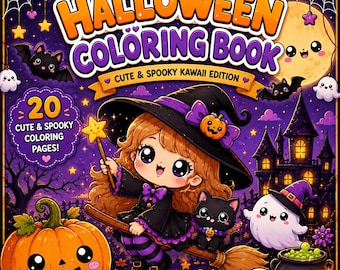 Kawaii Halloween Coloring Book