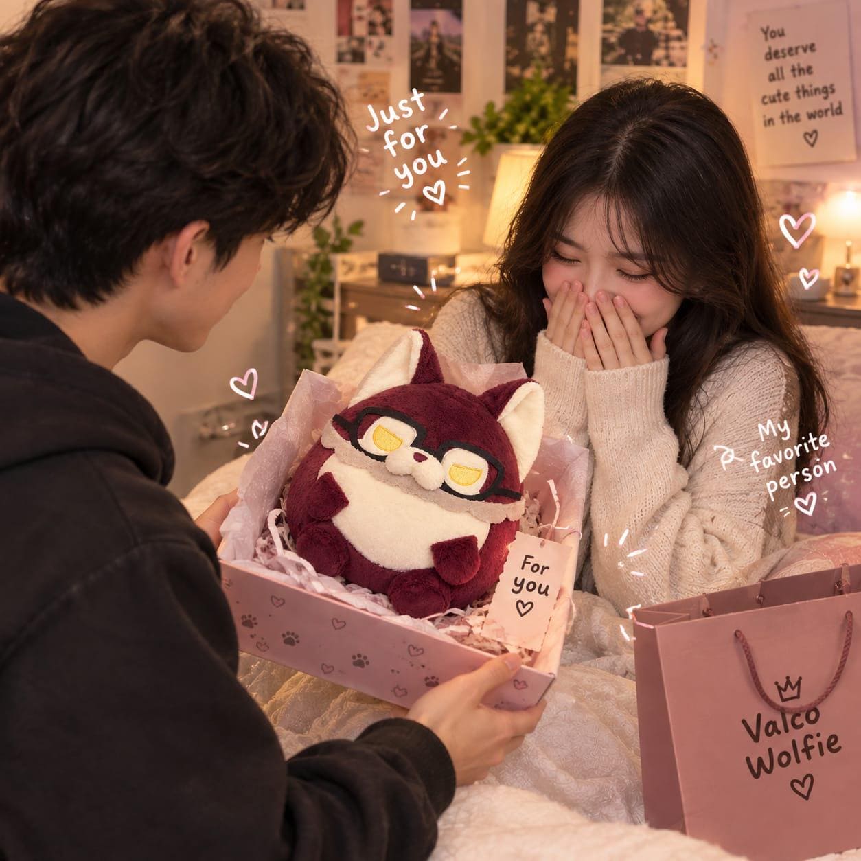 Cute Owl Plush Toy with Glasses – Soft Kawaii Gift