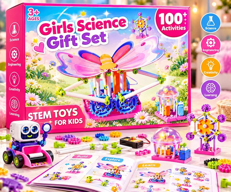 Science Kit for Girls 100+ Experiments, STEM Toys for Kids Ages 5-10 ...