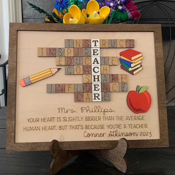 Teacher Appreciation Scrabble, puzzle pieces, teacher gift, scrabble