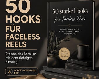 50 Instagram Hooks für Reels | Faceless Reels Vorlagen | Hook Templates Deutsch | Digital Download