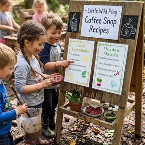 Recept för kaféer i Mud Kitchen | Utskrivbar utomhuslek (digital nedladdning)