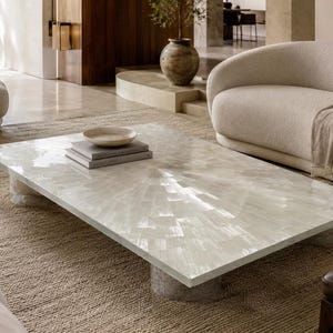 Selenite Stone Dining Table, Rectangular Modern Luxury Furniture (6-Seater)