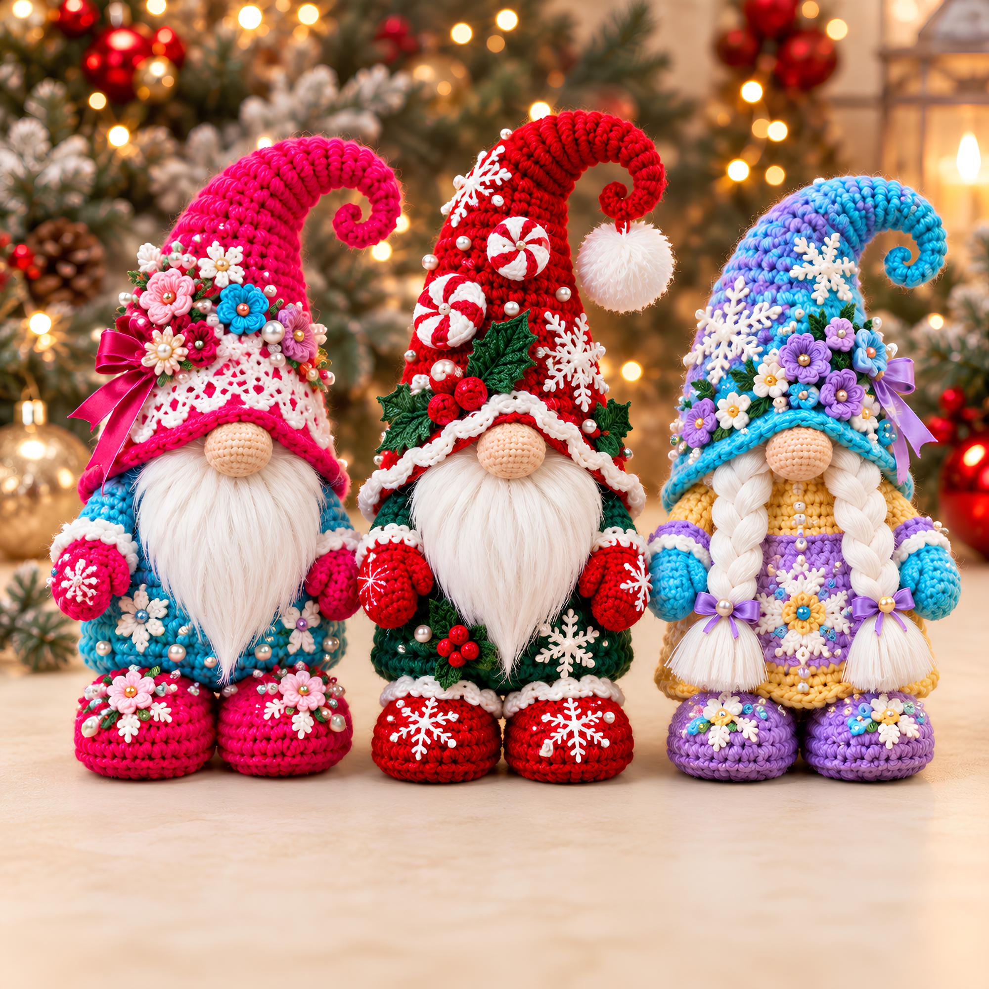 クリスマスノームの編み図3点セット（PDF）｜あみぐるみクリスマス