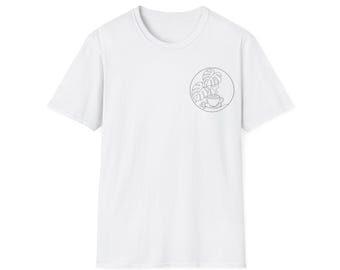 Monstera Coffee Line Art T-Shirt | Minimal Plant Illustration