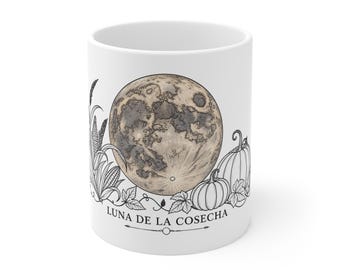 Harvest Moon Moon Illustration Mug | Ceramic Coffee Cup