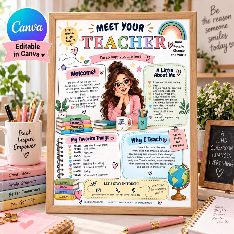 Meet the Teacher Template, Get to Know Teacher Flyer, All About My ...