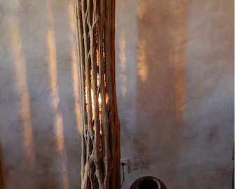 Home Decor Floor Lamp - Southwestern Saguaro Cactus Rib Trunk