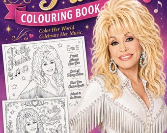 ドリー・パートンの塗り絵シート5枚セット（心を落ち着かせ、リラックスできるデジタルダウンロード版）