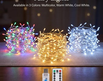 Fairy String Lights | LED Christmas & Bedroom Decor | Warm White | Cool White | Multicolor Lights for Party Wedding Home
