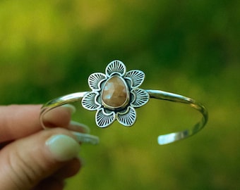 Sapphire Flower Cuff