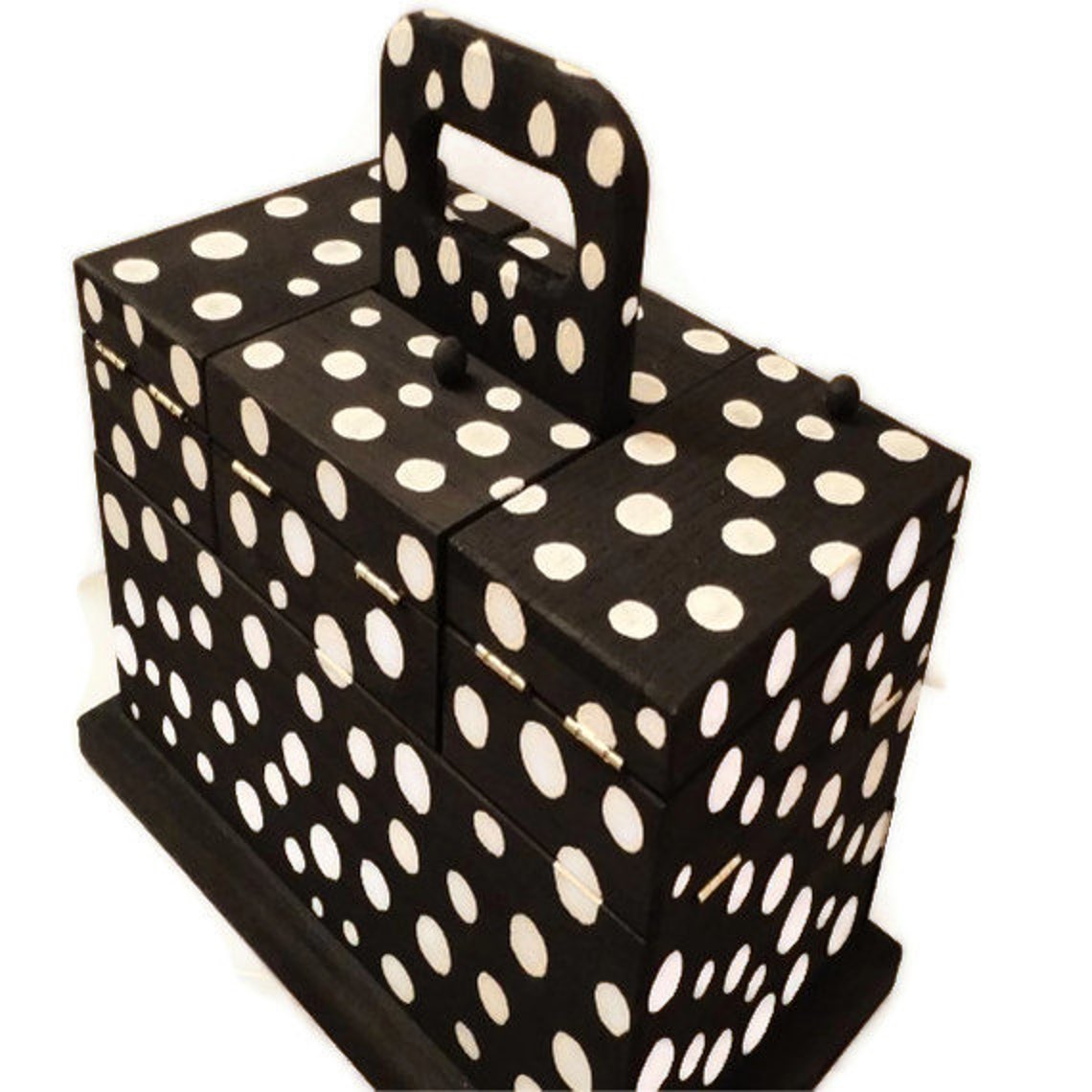Jewelry and Keepsake Box Black and White Polka Dot Etsy