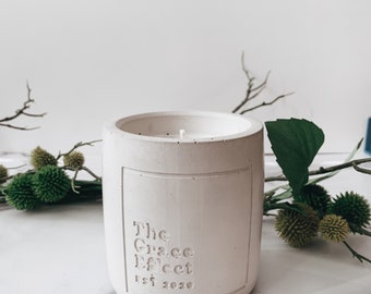 16oz candle in cement TGE reusable vessel