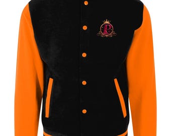 Customizable Varsity Jacket: Cotton-Polyester Blend, Fleece Lined, Contrast Sleeves