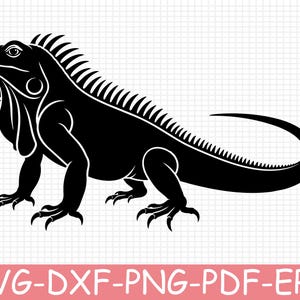 Iguana Silhouette, Svg, Dxf, Png