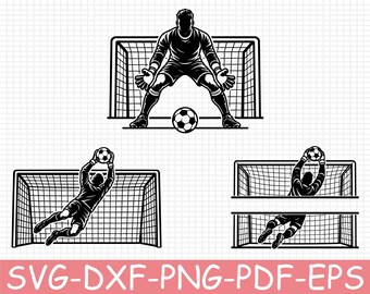 Goalkeeper Silhouette, Svg, Dxf, Png