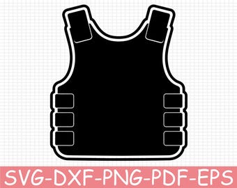 Tactical Vest Silhouette, Svg, Dxf, Png