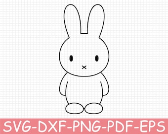 Cute Bunny Silhouette, Svg, Dxf, Png