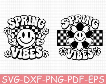Spring Vibes Silhouette, Svg, Dxf, Png