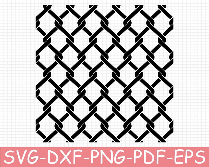 Seamless Black Chainlink Lattice Pattern Silhouette, Svg, Dxf, Png ...