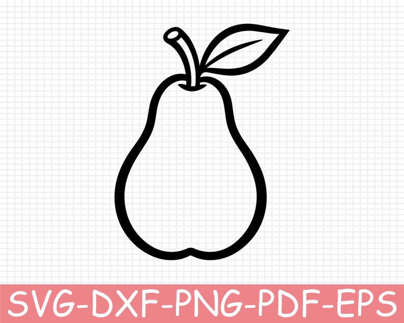 Leaf Design Dxf File Pear Silhouette, Svg, Dxf, Png - Etsy