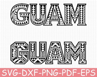 Tribal Polynesian GUAM Silhouette, Svg, Dxf, Png