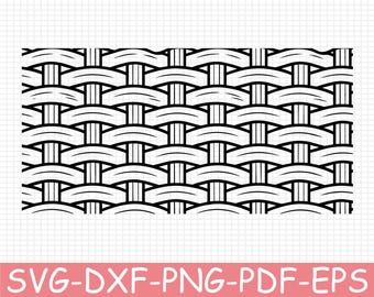 Seamless Woven Basket Pattern Silhouette, Svg, Dxf, Png