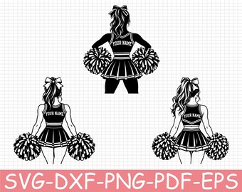 Cheerleader Silhouette, Svg, Dxf, Png