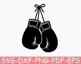Boxing Gloves Silhouette, Svg, Dxf, Png