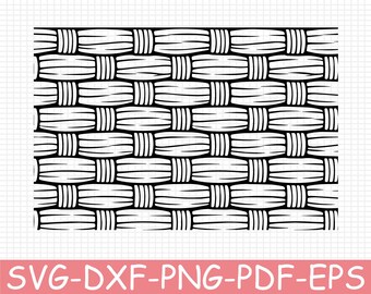 Seamless Woven Basketry Pattern Silhouette, Svg, Dxf, Png