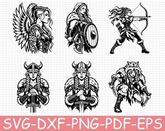 Viking Warrior Silhouette, Svg, Dxf, Png