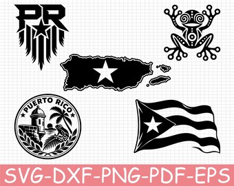 Puerto Rico Silhouette, Svg, Dxf, Png