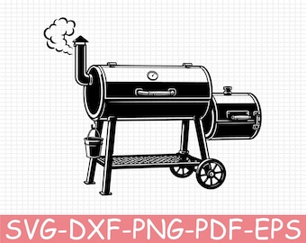 BBQ Smoker Silhouette, Svg, Dxf, Png