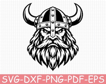 Viking Warrior Head Silhouette, Svg, Dxf, Png